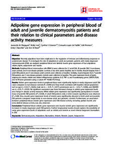 Adipokine gene expression in peripheral blood of adult and juvenile dermatomyositis patients and their relation to clinical parameters and disease activity measures