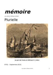 mémoire Les cahiers d’Afrique du Nord Plurielle  Le port de Tunis en 1846 par H. Linton