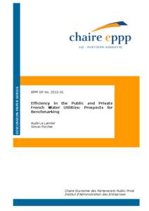 DISCUSSION PAPER SERIES  EPPP DP No[removed]Efficiency in the Public and Private French Water Utilities: Prospects for