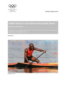 CANOE: History of Canoe Sprint at the Olympic Games