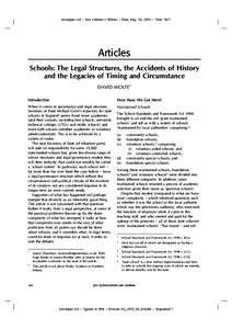 Letterpart Ltd • Size: 246mm x 185mm • Date: May 10, 2013 • Time: 16:11  Articles Schools: The Legal Structures, the Accidents of History and the Legacies of Timing and Circumstance DAVID WOLFE*
