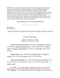 NOTICE: This opinion is subject to motions for rehearing under Rule 22 as well as formal revision before publication in the New Hampshire Reports. Readers are requested to notify the Reporter, Supreme Court of New Hampsh