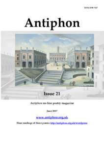 ISSNAntiphon Issue 21 Antiphon on-line poetry magazine