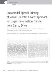 Special Issue it[removed]Crossmodal Speech Priming of Visual Objects: A New Approach for Urgent Information Transfer