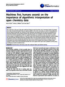 Machines first, humans second: on the importance of algorithmic interpretation of open chemistry data