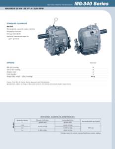 Twin Disc Marine Transmission  MG-340 Series Maximum 26 kW (35 hp) @ 2100 RPM