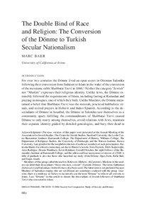 The Double Bind of Race and Religion: The Conversion of the Dönme to Turkish