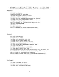 GNRHS	Reference	Sheets/Goat	Articles	–	Topic	List	–	Revised	Jan	2016 Branchlines	–	 	 057		09/80		Sioux	City	Line