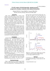Photon Factory Activity Report 2008 #26 Part BChemistry 9C, NW10A/2008G644  EXAFS studies of Pt-Rh bimetallic colloidal particles