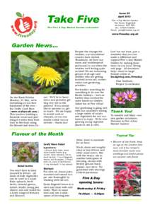 Take Five The Five A Day Market Garden newsletter Issue 25 April 2013 Five A Day Market Garden