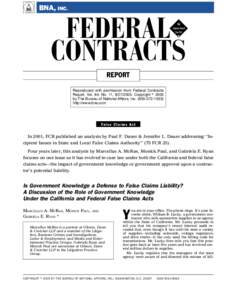 A  BNA, INC. FEDERAL! CONTRACTS