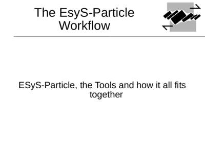 The EsyS-Particle Workflow ESyS-Particle, the Tools and how it all fits together