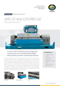 AMC OIL AND GAS  ENVIRONMENTAL TECHNOLOGY AMC GT 1656 CENTRIFUGE DECANTING CENTRIFUGE