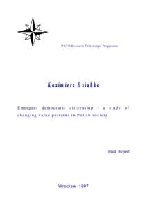 NATO Research Fellowships Programme  Emergent democratic