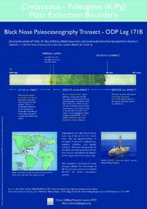 Cretaceous - Paleogene (K/Pg) Mass Extinction Boundary Black Nose Paleoceanography Transect - ODP Leg 171B During the winter of 1996 –97, the drillship JOIDES Resolution, retrieved sediments from beneath the Atlantic