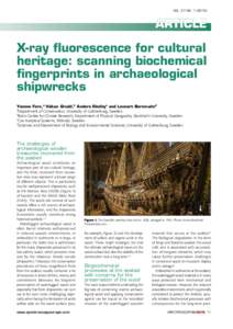 VOL. 27 NOARTICLE X-ray fluorescence for cultural heritage: scanning biochemical
