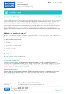 England & Wales edition  Business rates Fact sheet no. BDLNI 02  August 2014