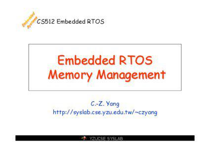 CS512 Embedded RTOS  Embedded RTOS