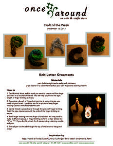 once around  an arts & crafts store Craft of the Week December 16, 2013