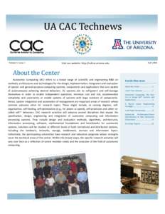 UA CAC Technews  Volume 1, Issue 1 Fall 2008