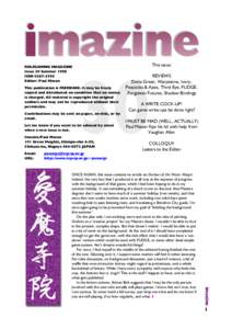 imazine ROLEGAMING MAGAZINE Issue 30 Summer 1998 ISSN[removed]Editor: Paul Mason