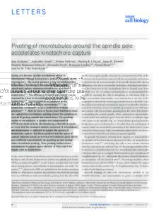 LETTERS  Pivoting of microtubules around the spindle pole accelerates kinetochore capture Iana Kalinina1,4 , Amitabha Nandi2,4 , Petrina Delivani1 , Mariola R. Chacón1 , Anna H. Klemm1 , Damien Ramunno-Johnson1 , Alexan