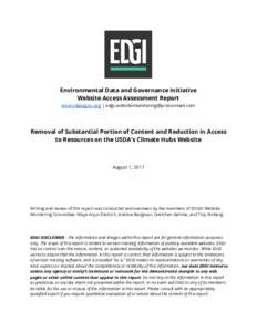     Environmental Data and Governance Initiative  Website Access Assessment Report  envirodatagov.org​ |  