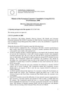 Minutes of the European Consumer Consultative Group (ECCG)