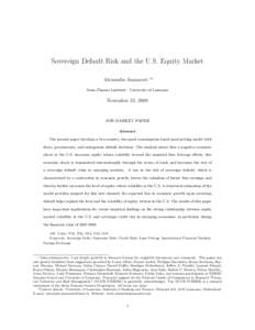 Sovereign Default Risk and the U.S. Equity Market Alexandre Jeanneret ∗†  Swiss Finance Institute - University of Lausanne