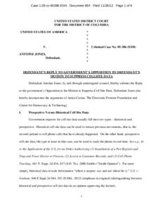 Case 1:05-cr[removed]ESH Document 654 Filed[removed]Page 1 of 9  UNITED STATES DISTRICT COURT FOR THE DISTRICT OF COLUMBIA UNITED STATES OF AMERICA