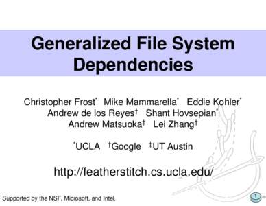 Generalized File System Dependencies