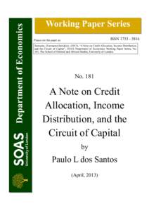 Department of Economics  Working Paper Series ISSNPlease cite this paper as: