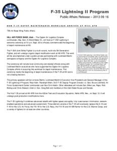F-35 Lightning II Program Public Affairs Release – [removed]N E W F - 3 5