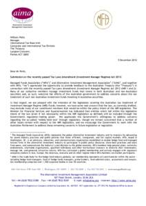 Australia IMR - AIMA-MFA joint submission - Response to Consultation