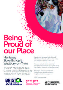 Being Proud of our Place Henleaze, Stoke Bishop & Westbury-on-Trym