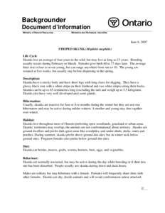 Backgrounder Document d’information Ministry of Natural Resources Ministère des Richesses naturelles