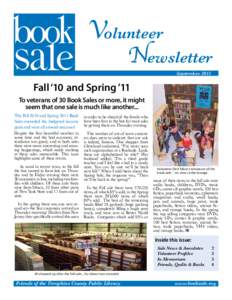 Volunteer  Newsletter SeptemberFall ‘10 and Spring ’11