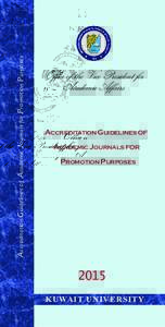 Accreditation Guidelines of Academic Journals for Promotion Purposes  Office of the Vice President for Academic Affairs  ACCREDITATION GUIDELINES OF