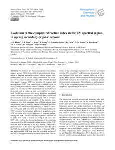 Atmos. Chem. Phys., 14, 5793–5806, 2014 www.atmos-chem-phys.netdoi:acp © Author(sCC Attribution 3.0 License.  Evolution of the complex refractive index in the UV spectral re