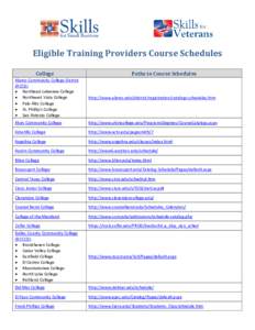 Eligible Training Providers Course Schedules College Paths to Course Schedules  Alamo Community College District