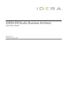 IDERA ER/Studio Business Architect Quick Start Guide Version 17.0 Published August 2017