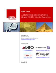 White Paper  Accelerating & Scaling CarrierGrade Wi-Fi for Mobile Operators Prepared by Gabriel Brown