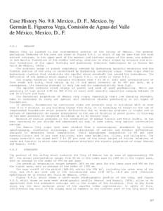 Case History NoMexico., D. F., Mexico, by Germán E. Figueroa Vega, Comisión de Aguas del Valle de México, Mexico, D., FGEOLOGY