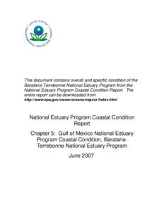 National Estuary Program Coastal Condition Report, NEP CCR - Chapter 5, Gulf of Mexico