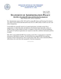 Statement of Administration Policy