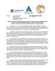 Microsoft Word - PR Coastal America Designation Adventure aquarium_nov15[1].docx