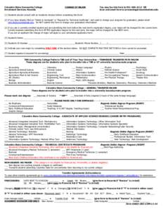 Columbia State Community College Enrollment Services: Records CHANGE OF MAJOR  You may fax this form to[removed]OR
