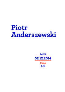 Piotr Anderszewski 14|[removed]Piano