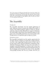 is is a  version of an electronic document, part of the series, Dēmos: Classical Athenian Democracy Democracy, a publication of e Stoa: a consortium for electronic publication in the humanities [www.stoa.