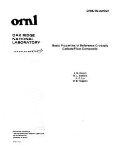 ORNLITM[removed]OAK RIDGE NATIONAL LABORATORY Basic Properties of Reference Crossply